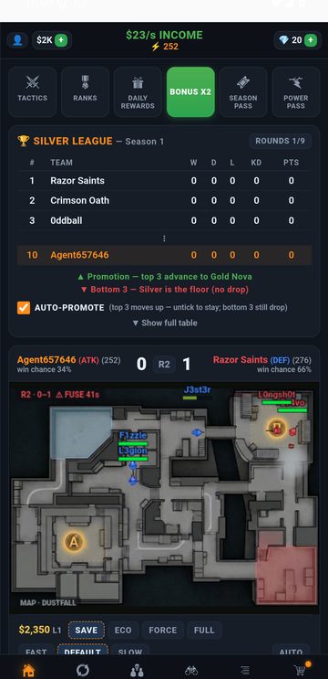 Strike-Command home screen